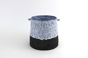 Μπλε δοχείο ψηλό με χερούλια