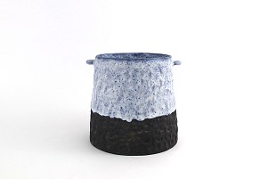 Μπλε δοχείο ψηλό με χερούλια