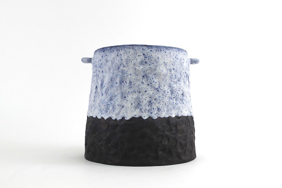 Μπλε δοχείο ψηλό με χερούλια