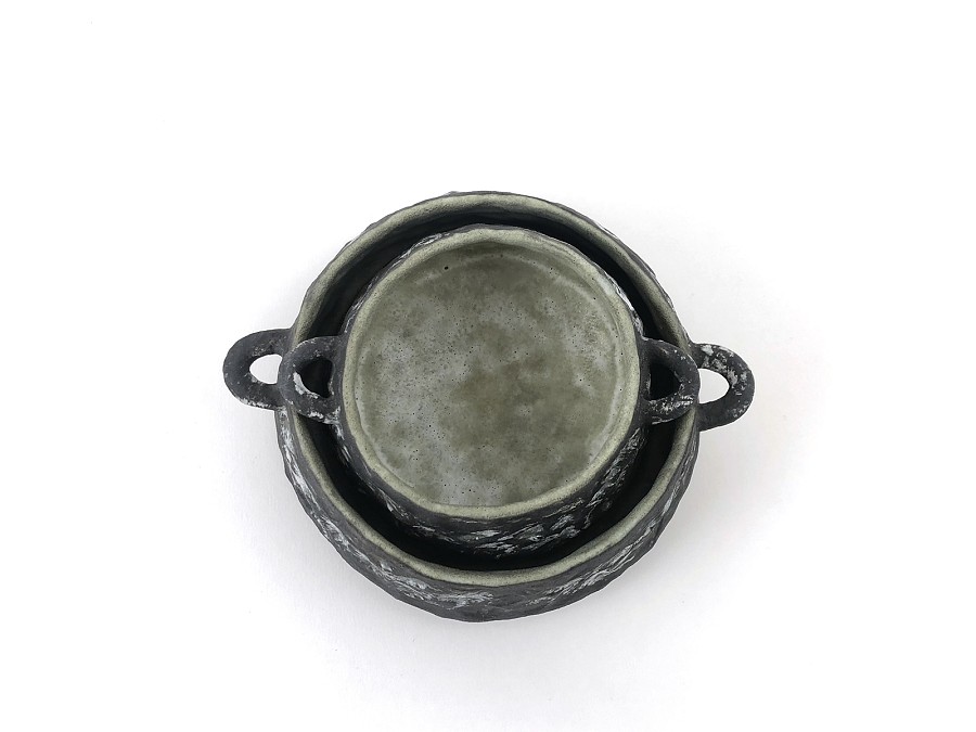 Μαύρα δοχεία, διπλό σετ μικρό Νο2